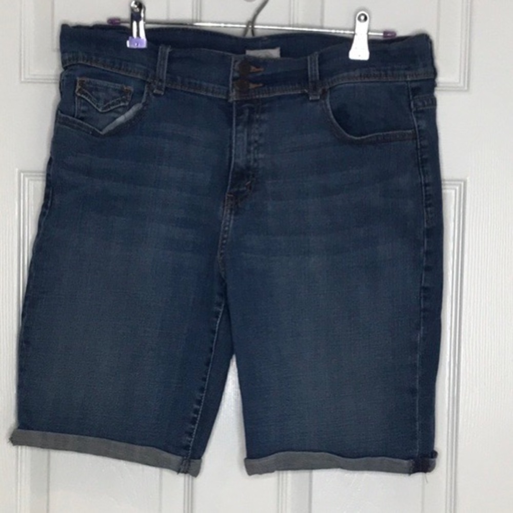 Levi’s 515 Bermuda shorts cuffed stretch denim blue jean 14